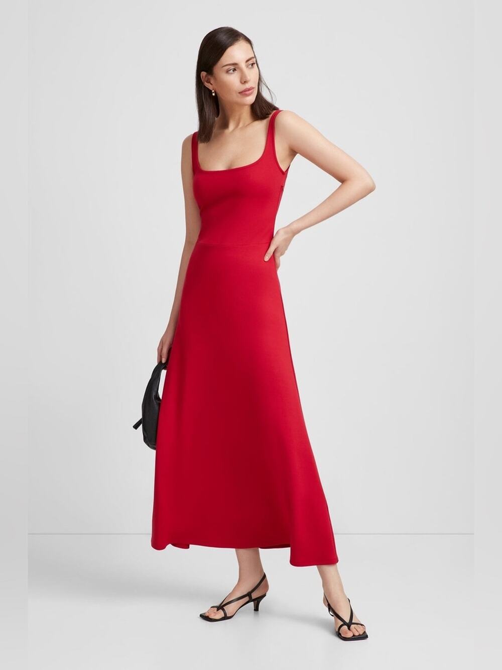 Marcella NYC Marvin European Ponte Tank Maxi Dress Red Size Small Quiet Luxury
